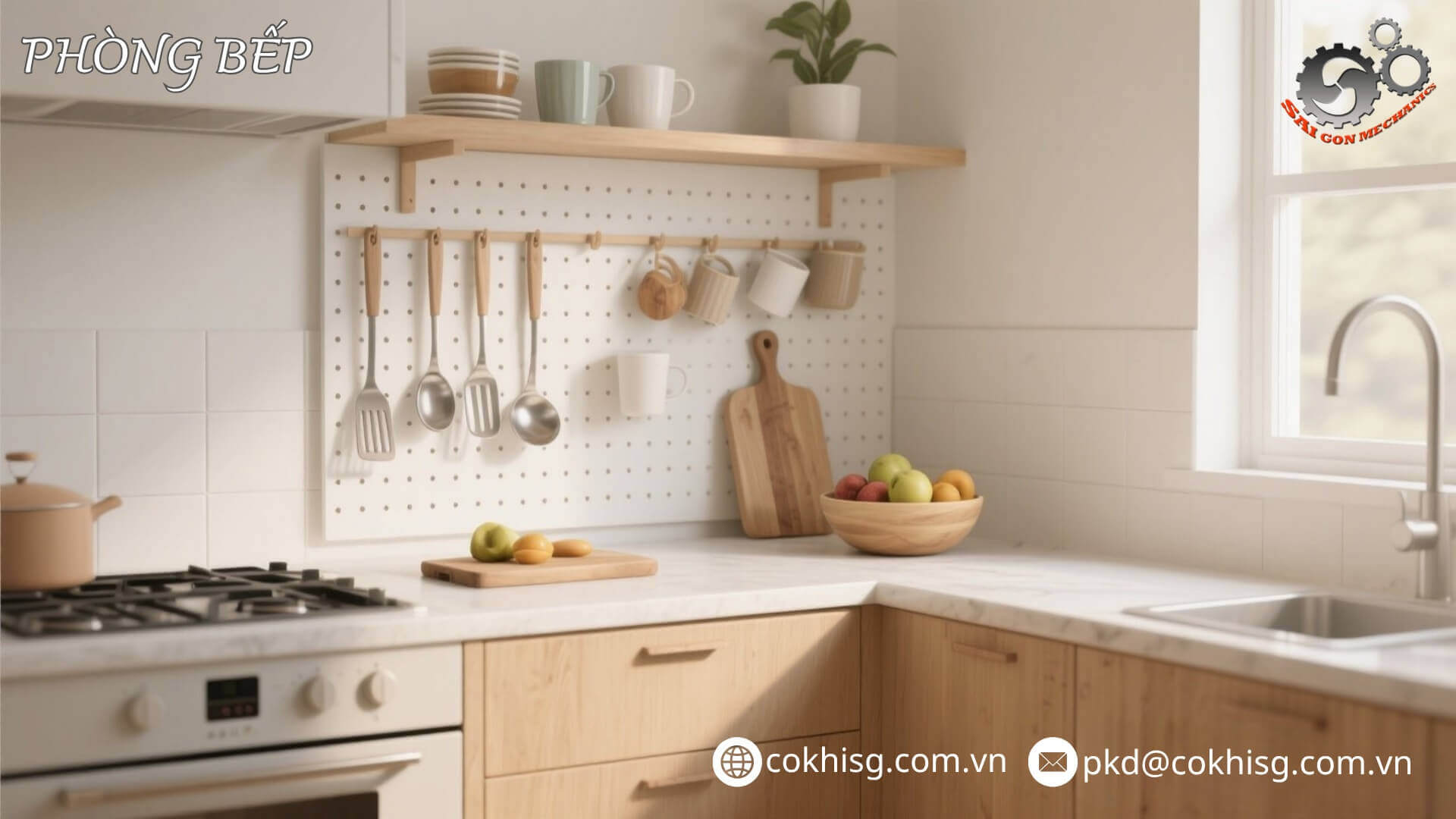 bảng treo dụng cụ phòng bếp