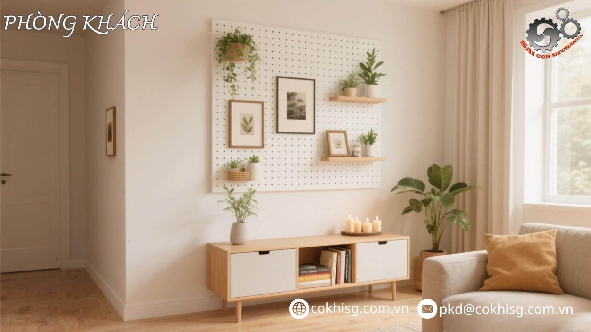 bảng treo dụng cụ phòng khách