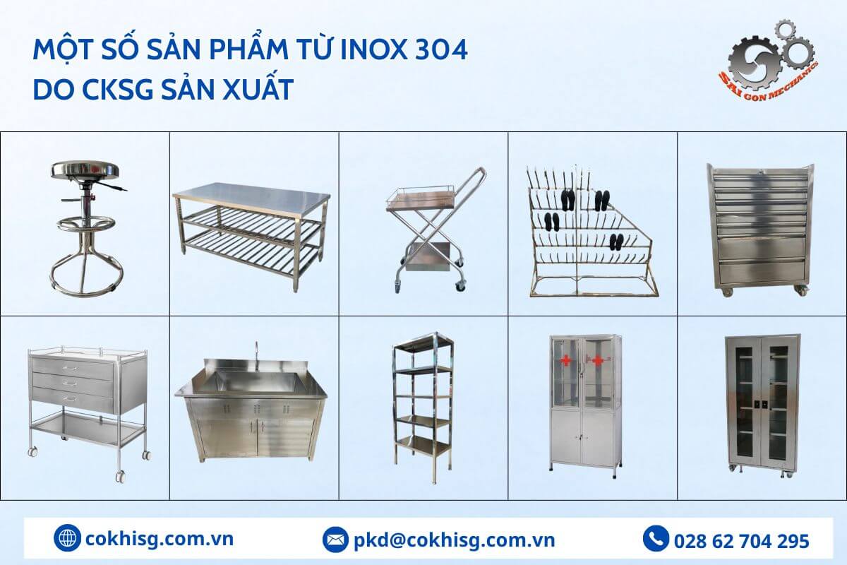 các sản phẩm inox 304 do cksg cung cấp