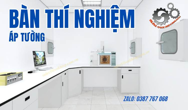 bàn thí nghiệm áp tường