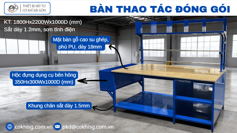 bàn thao tác đóng gói
