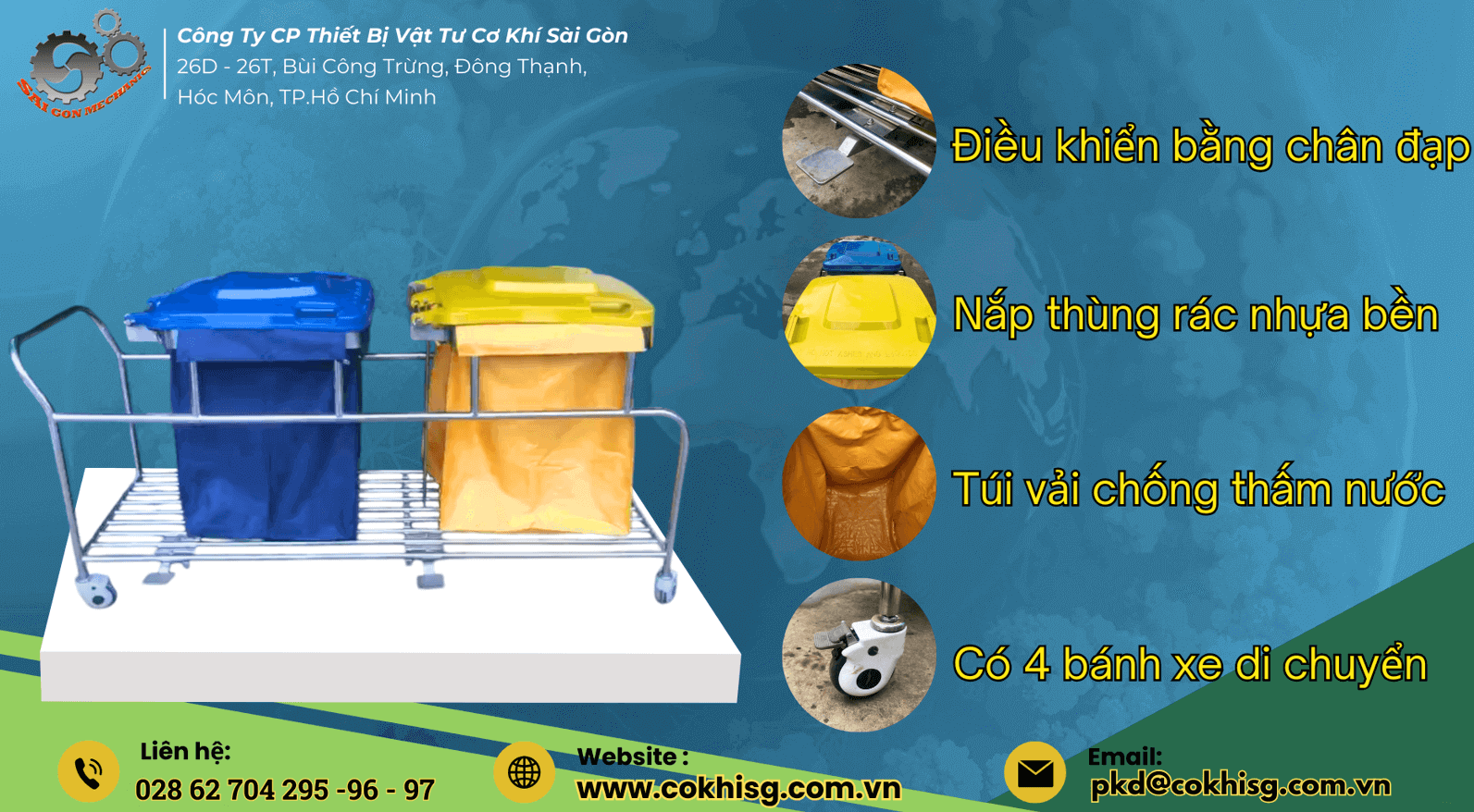 xe đẩy dọn vệ sinh